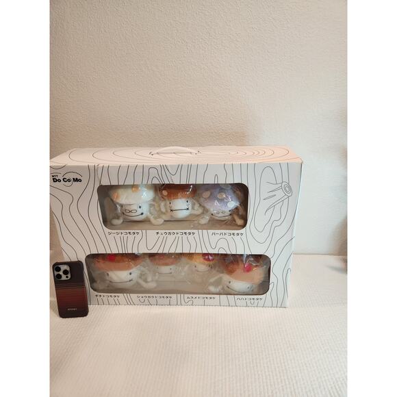 NTT Docomo Original Plush Mushroom Family Set (7) New in Box Collectible Japan - Picture 3 of 4